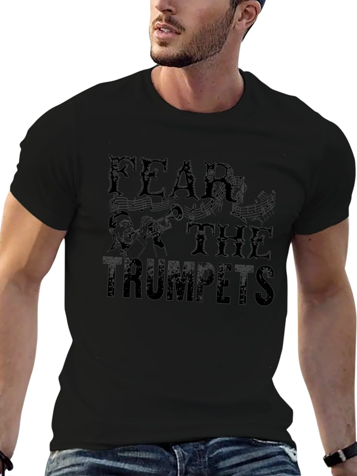 Fear The Trumpets Black T-Shirt Graphic Print product image 6