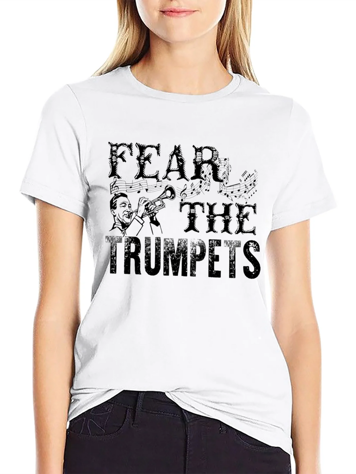 Fear The Trumpets Black T-Shirt Graphic Print product image 8