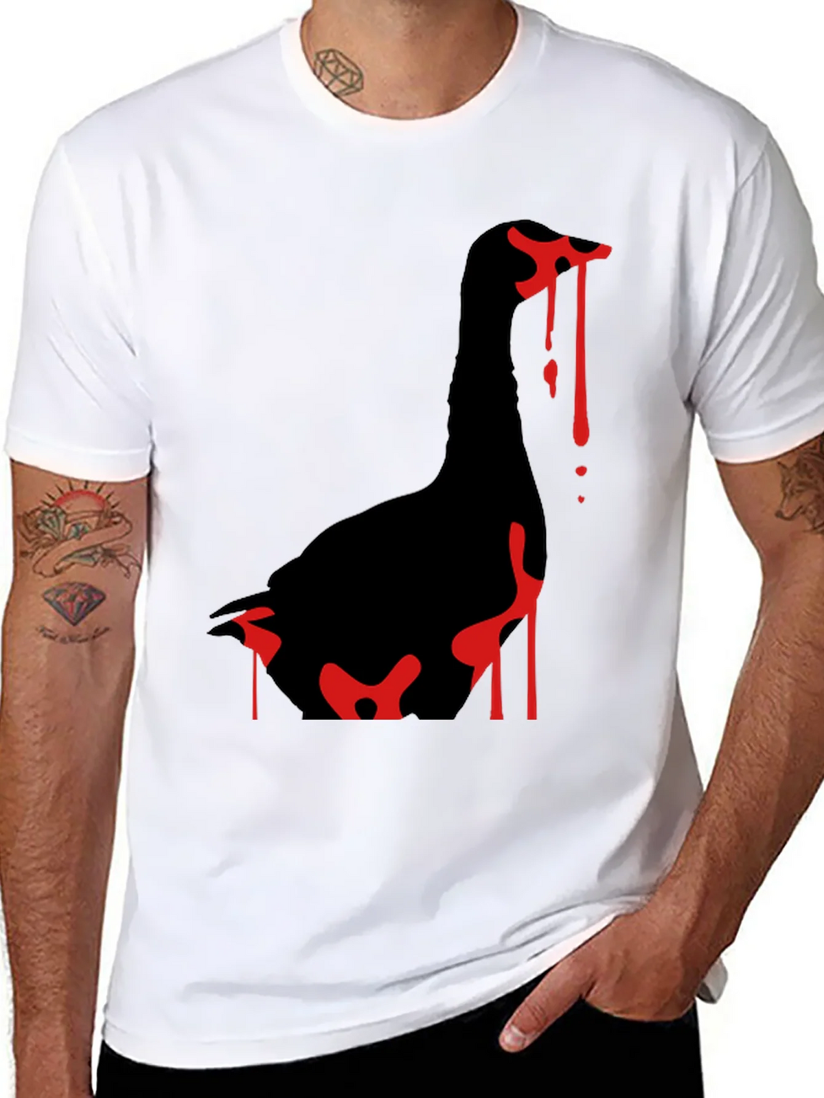 Goose Attack Black T-Shirt product image 7