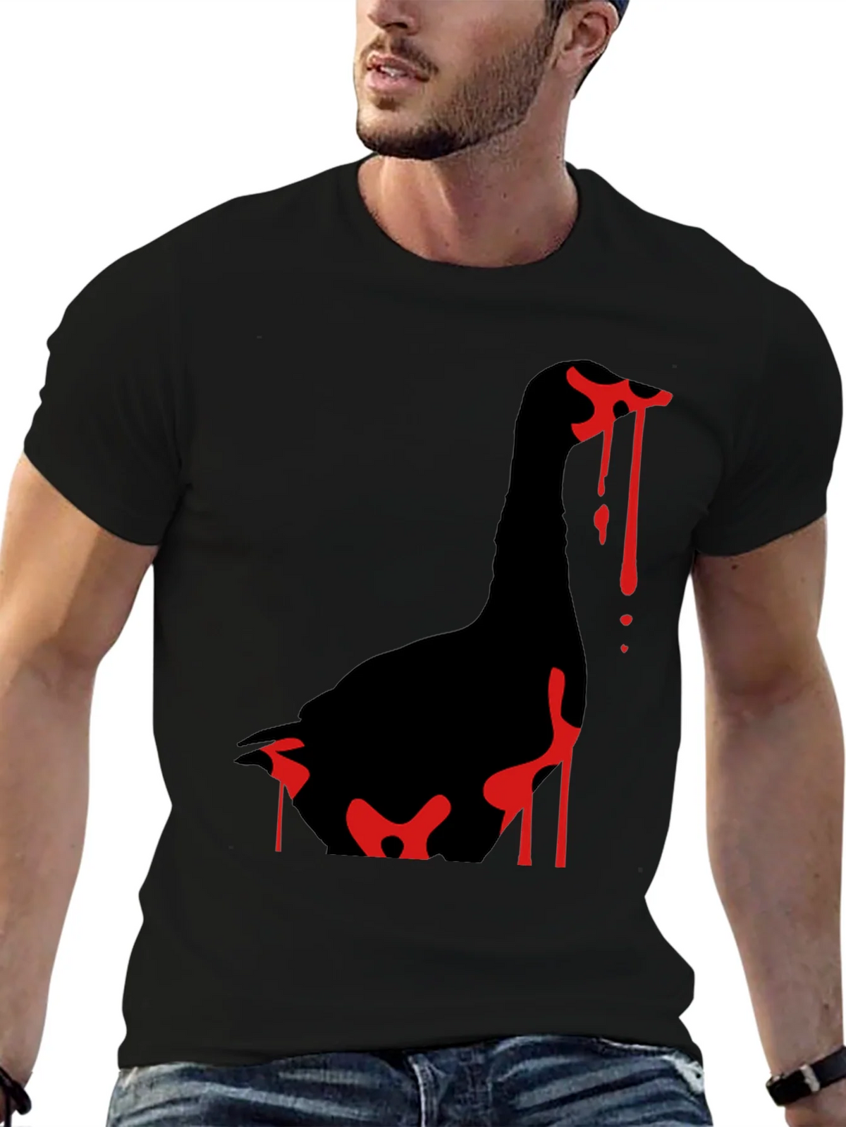 Goose Attack Black T-Shirt product image 6