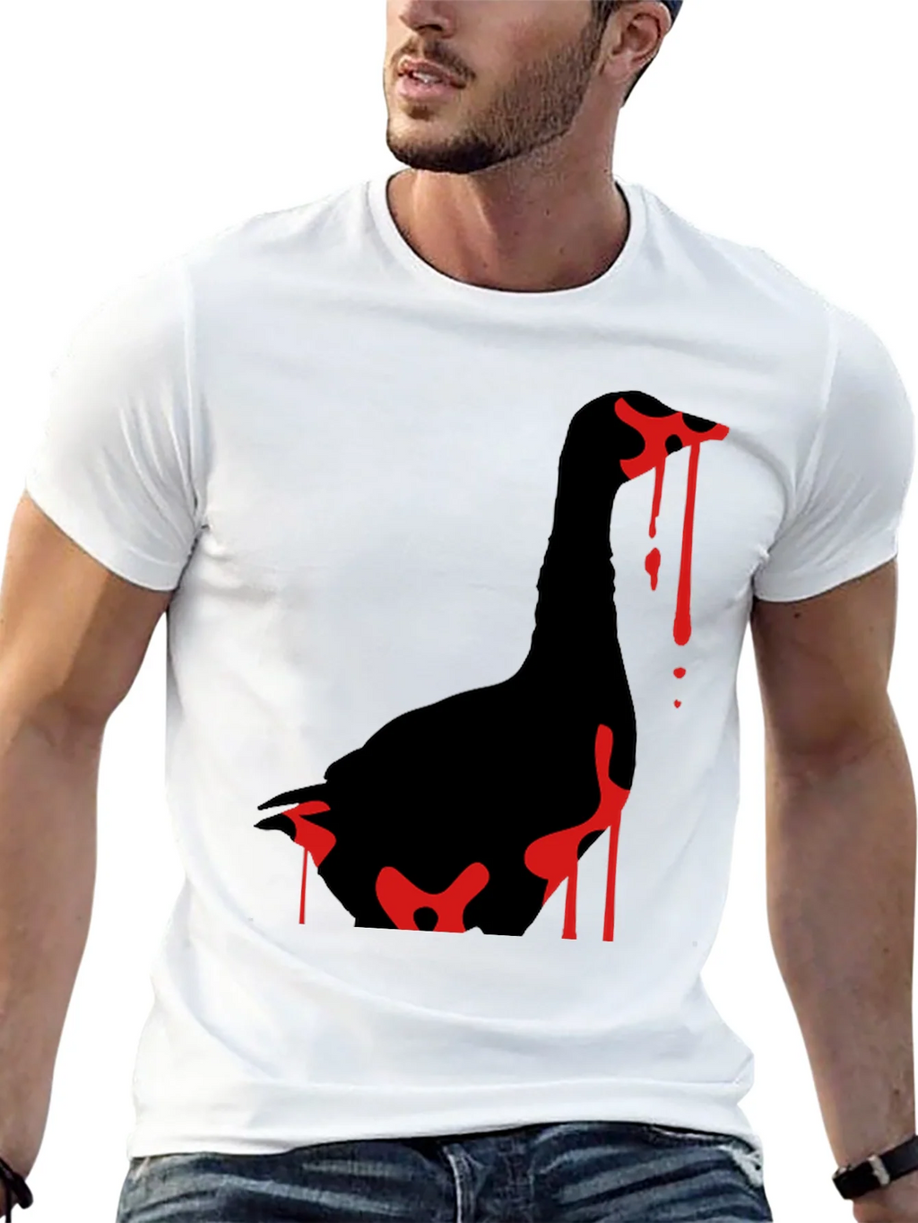 Goose Attack Black T-Shirt product image 12