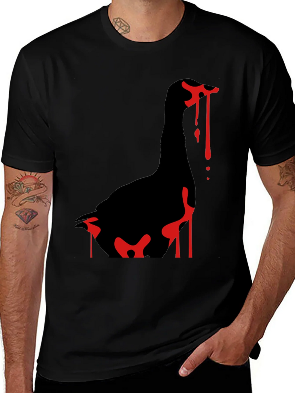 Goose Attack Black T-Shirt product image 1