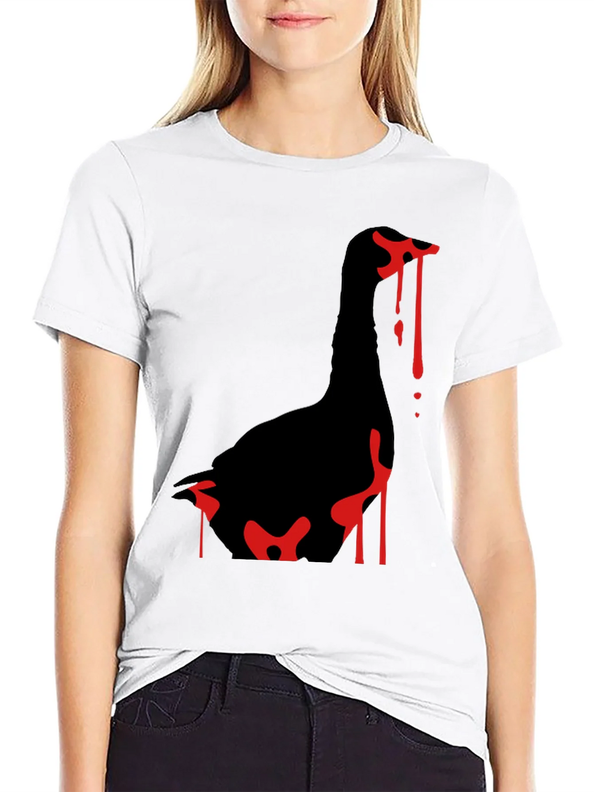Goose Attack Black T-Shirt product image 8
