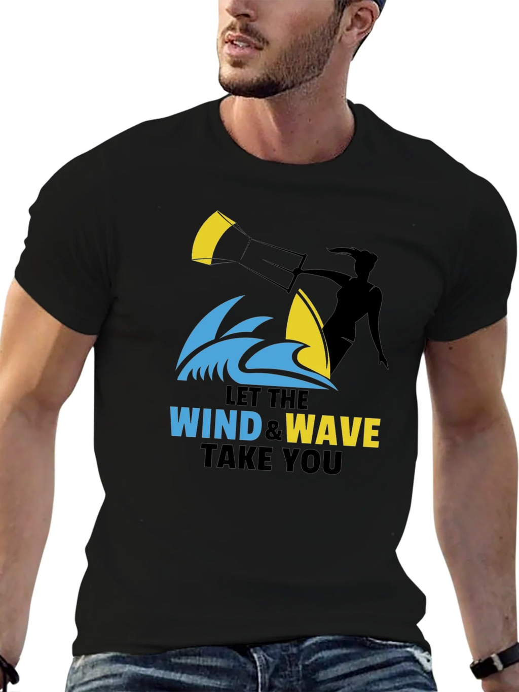 Wind & Wave Graphic T-Shirt: Kitesurfing Adventure Tee product image 5