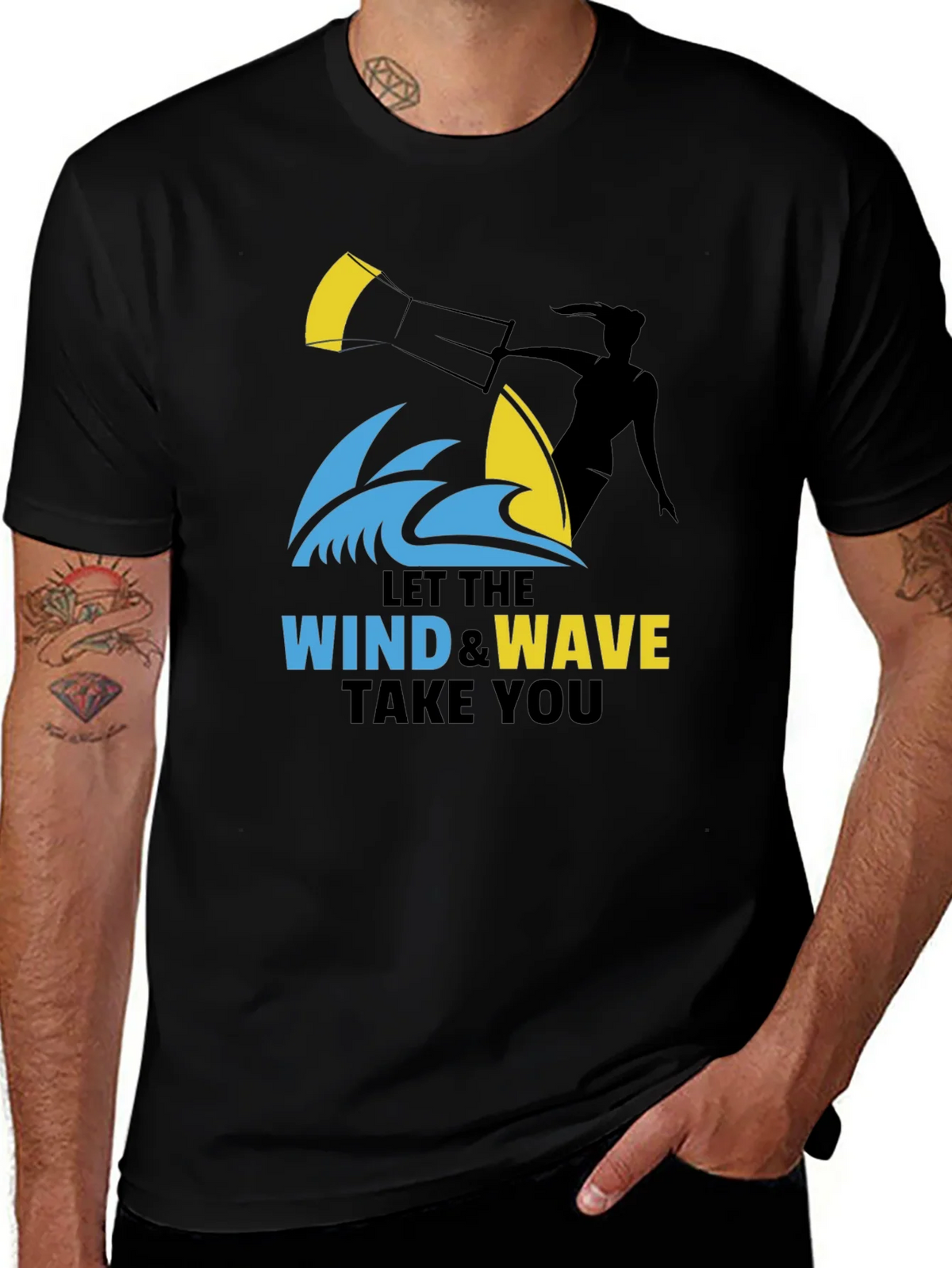 Wind & Wave Graphic T-Shirt: Kitesurfing Adventure Tee product image 1