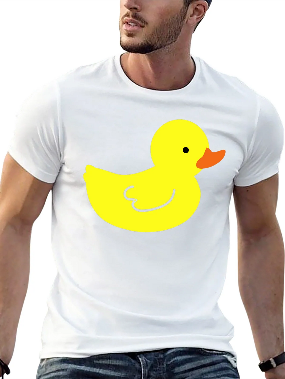 Black T-Shirt with Yellow Duck Graphic product image 12