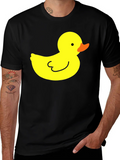 Black T-Shirt with Yellow Duck Graphic product image 1