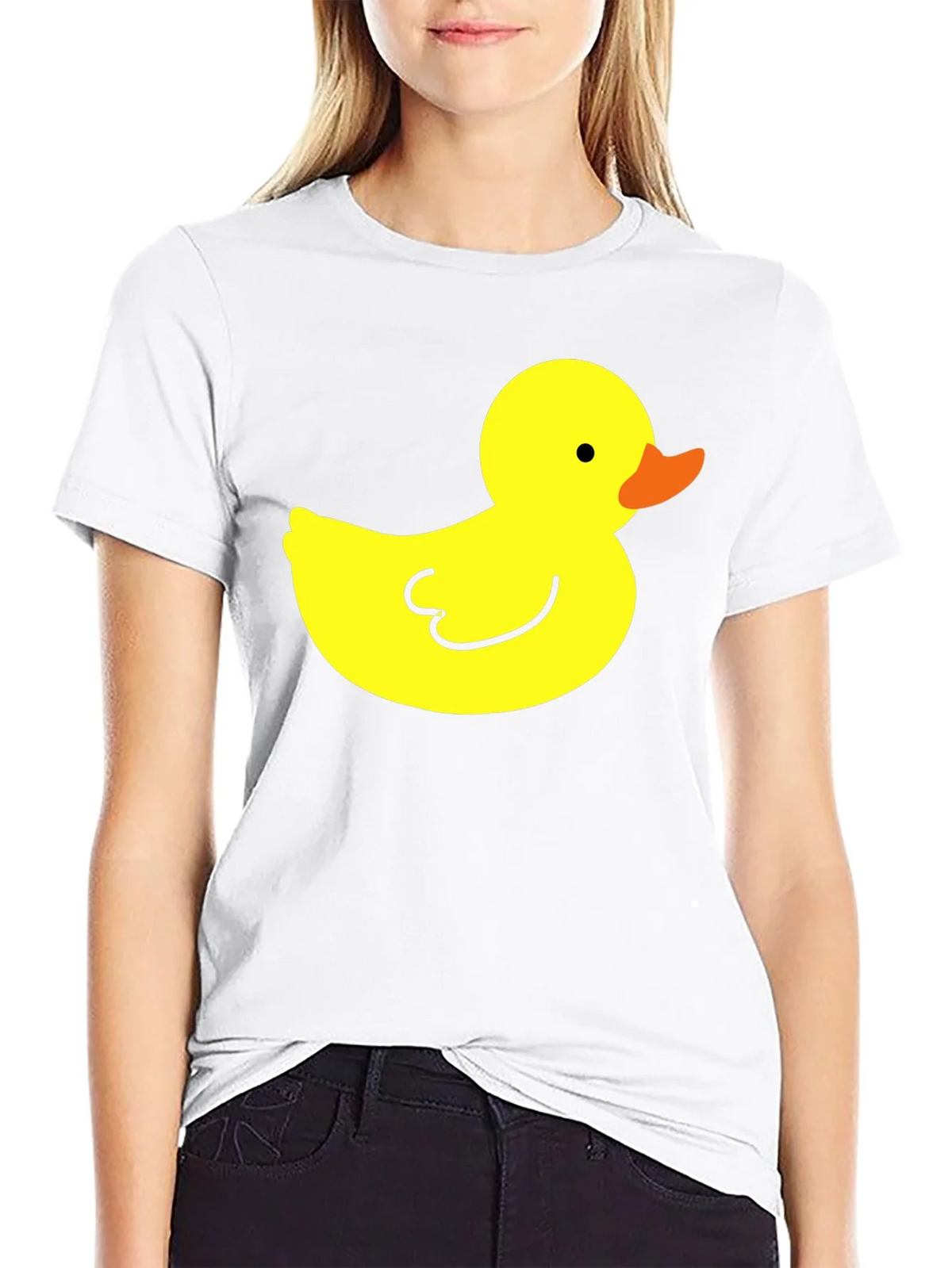 Black T-Shirt with Yellow Duck Graphic product image 8