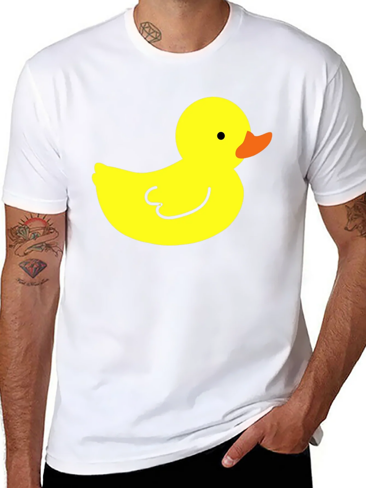 Black T-Shirt with Yellow Duck Graphic product image 7