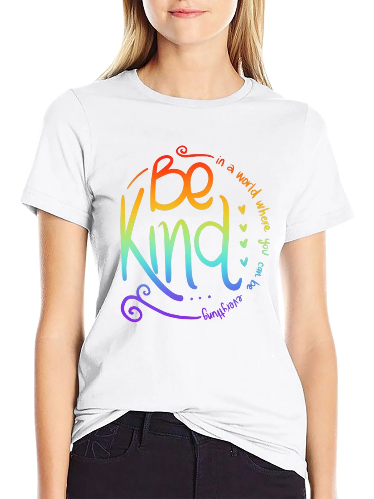 Be Kind Rainbow Graphic T-Shirt product image 6