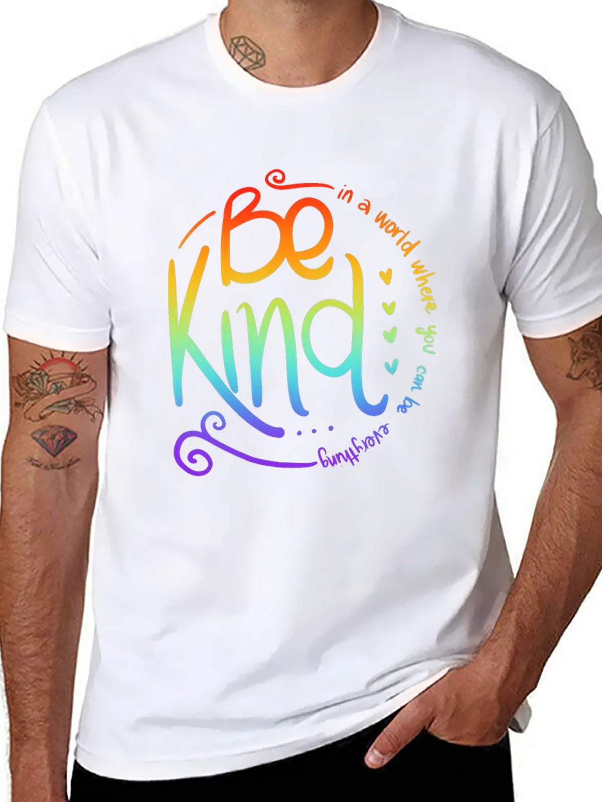 Be Kind Rainbow Graphic T-Shirt product image 5