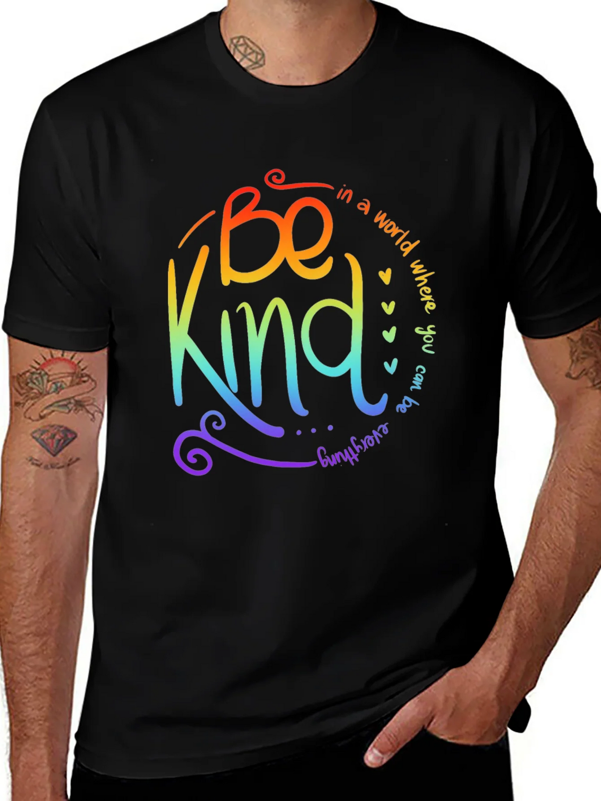 Be Kind Rainbow Graphic T-Shirt product image 1