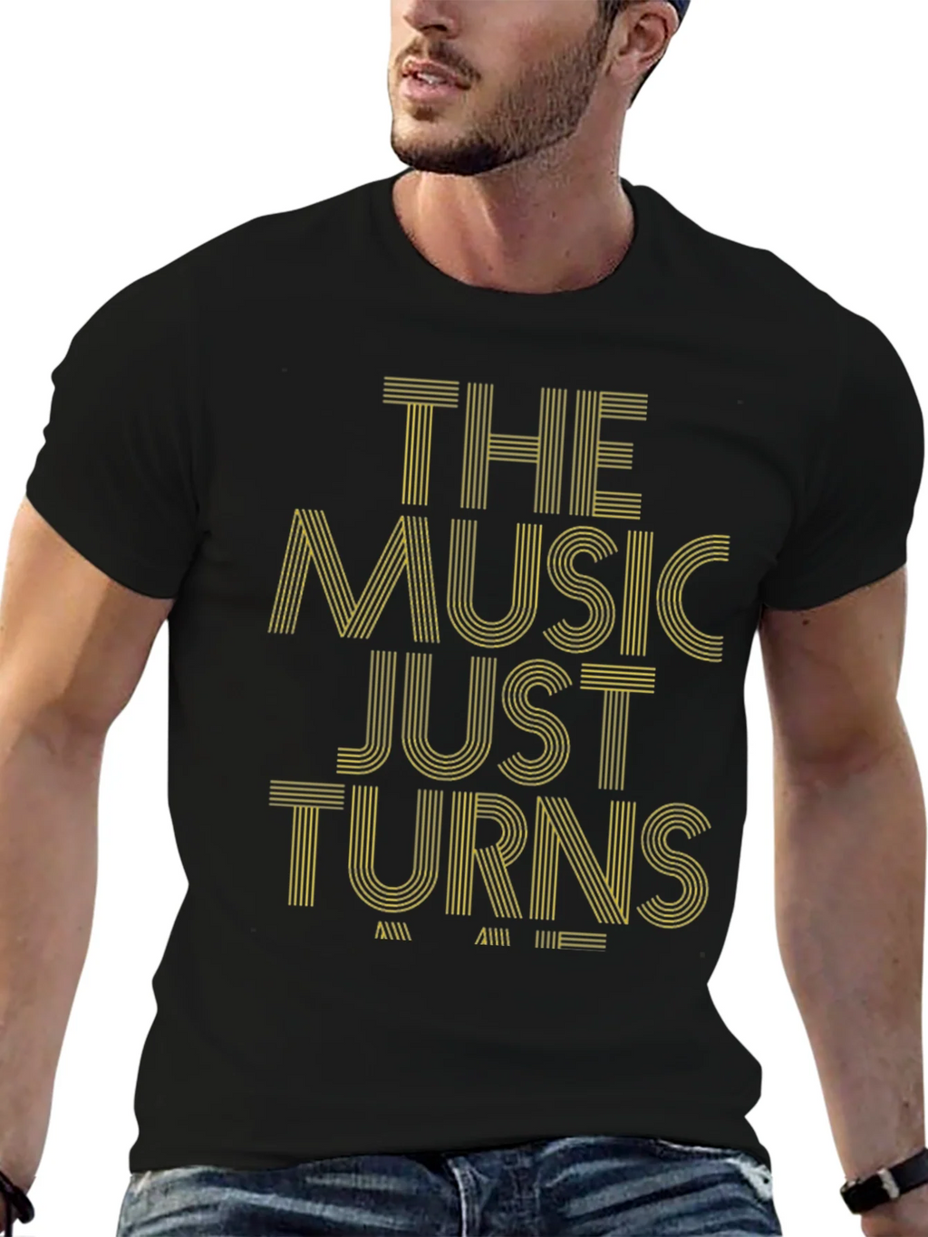 The Music Just Turns T-Shirt - Stylish Graphic Tee product image 5