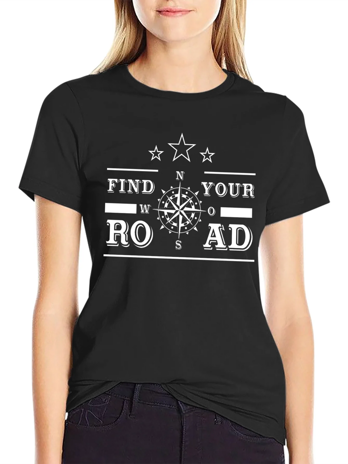 Find Your Road Graphic T-Shirt - Black product image 2