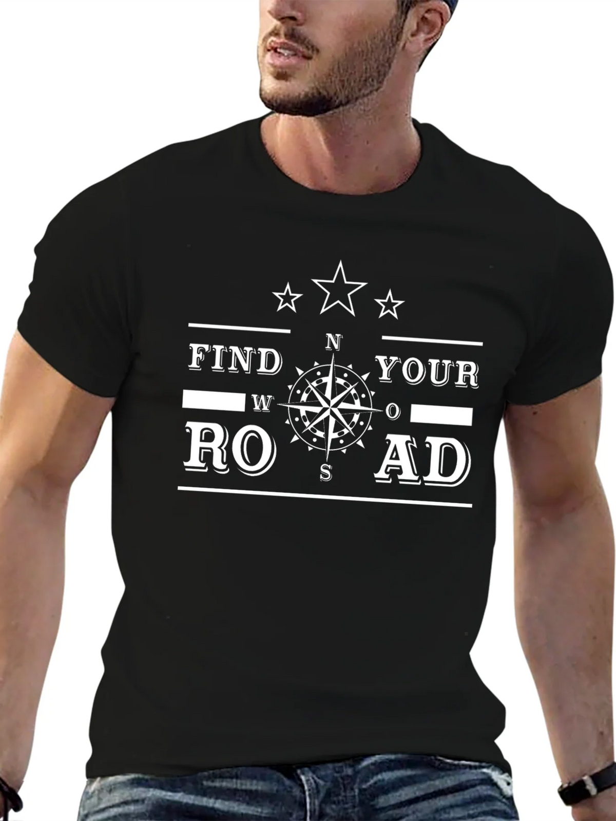 Find Your Road Graphic T-Shirt - Black product image 6