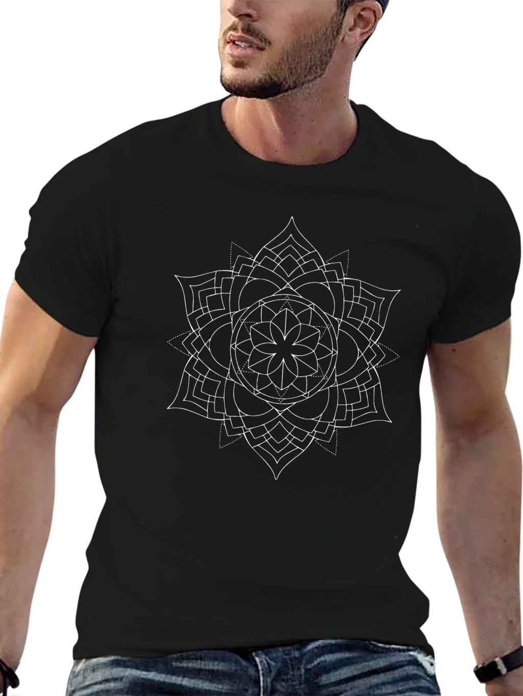 Geometric Mandala Graphic Print Mens T-Shirt product image 5