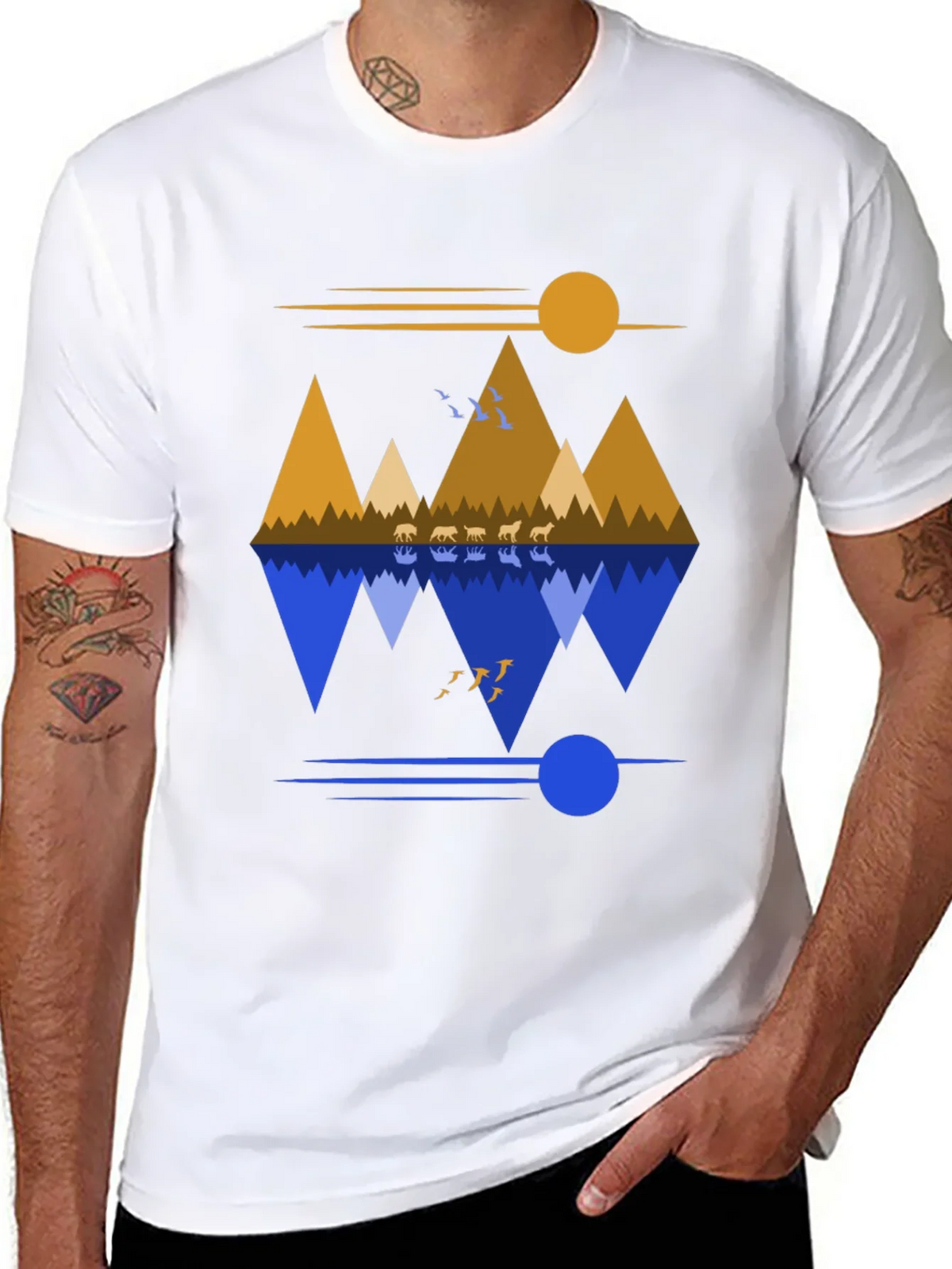 Mountain Reflection Graphic Tee - Nature Inspired Design product image 7