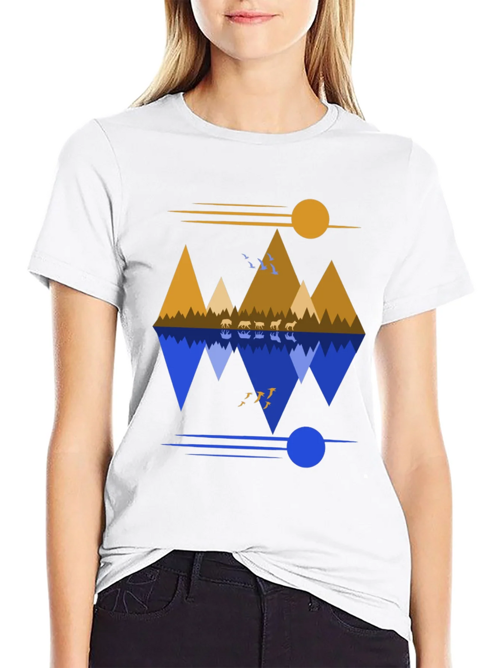 Mountain Reflection Graphic Tee - Nature Inspired Design product image 8
