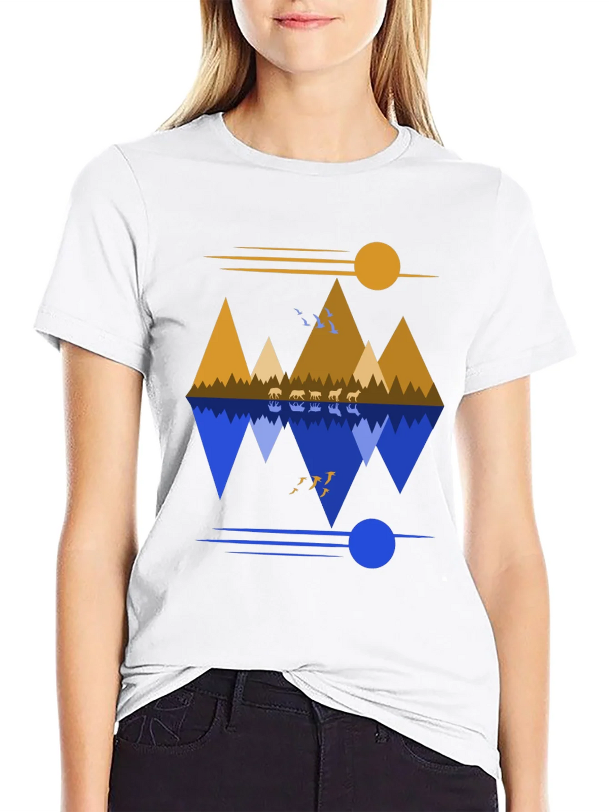 Mountain Reflection Graphic Tee - Nature Inspired Design product image 8