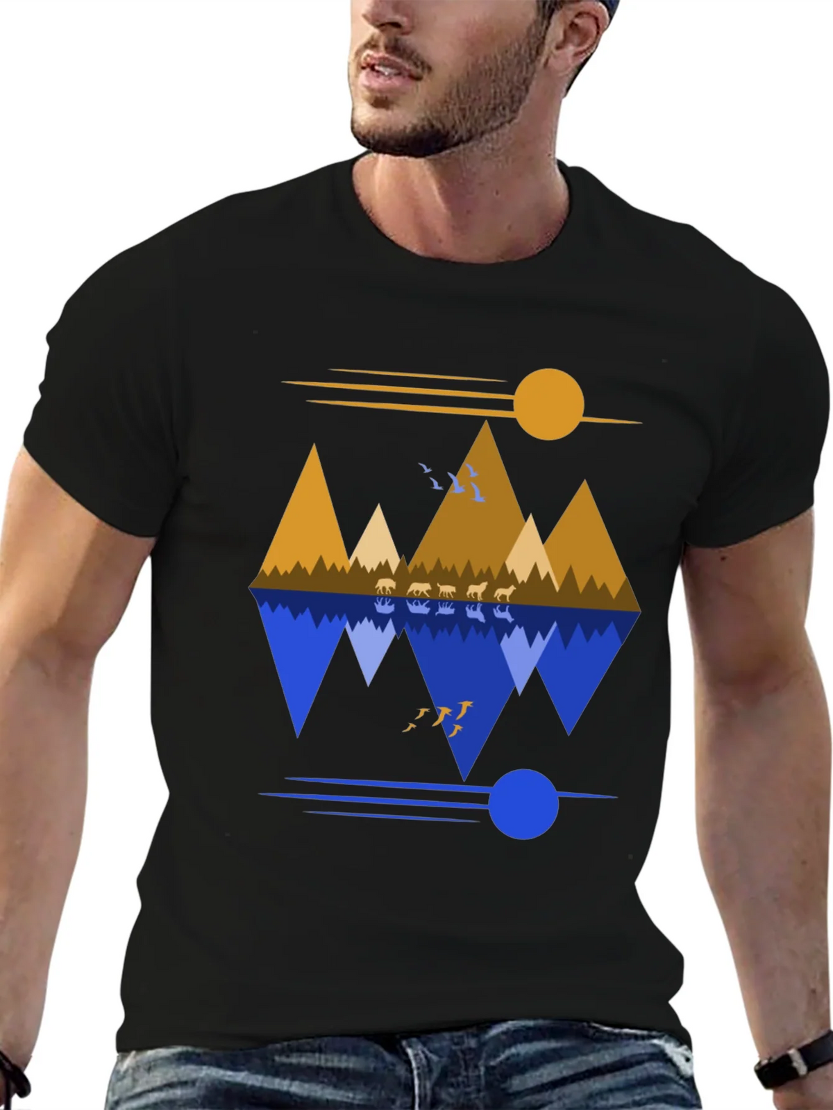 Mountain Reflection Graphic Tee - Nature Inspired Design product image 6