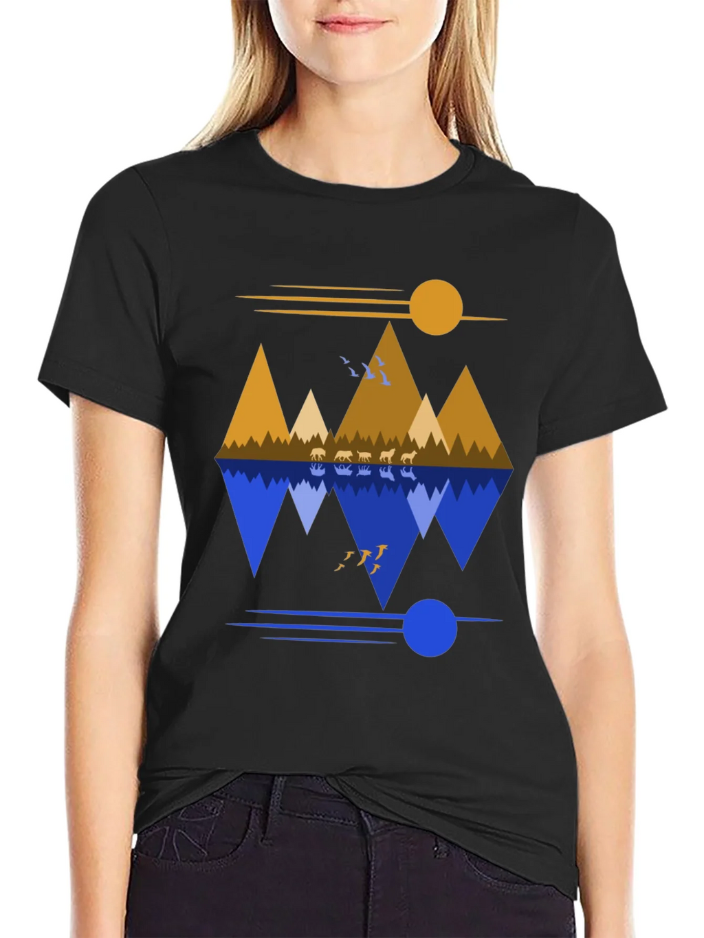 Mountain Reflection Graphic Tee - Nature Inspired Design product image 2