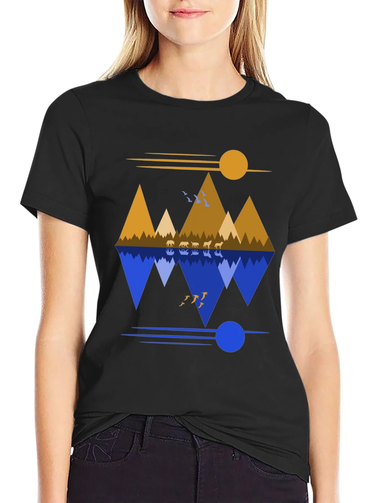 Mountain Reflection Graphic Tee - Nature Inspired Design product image 2