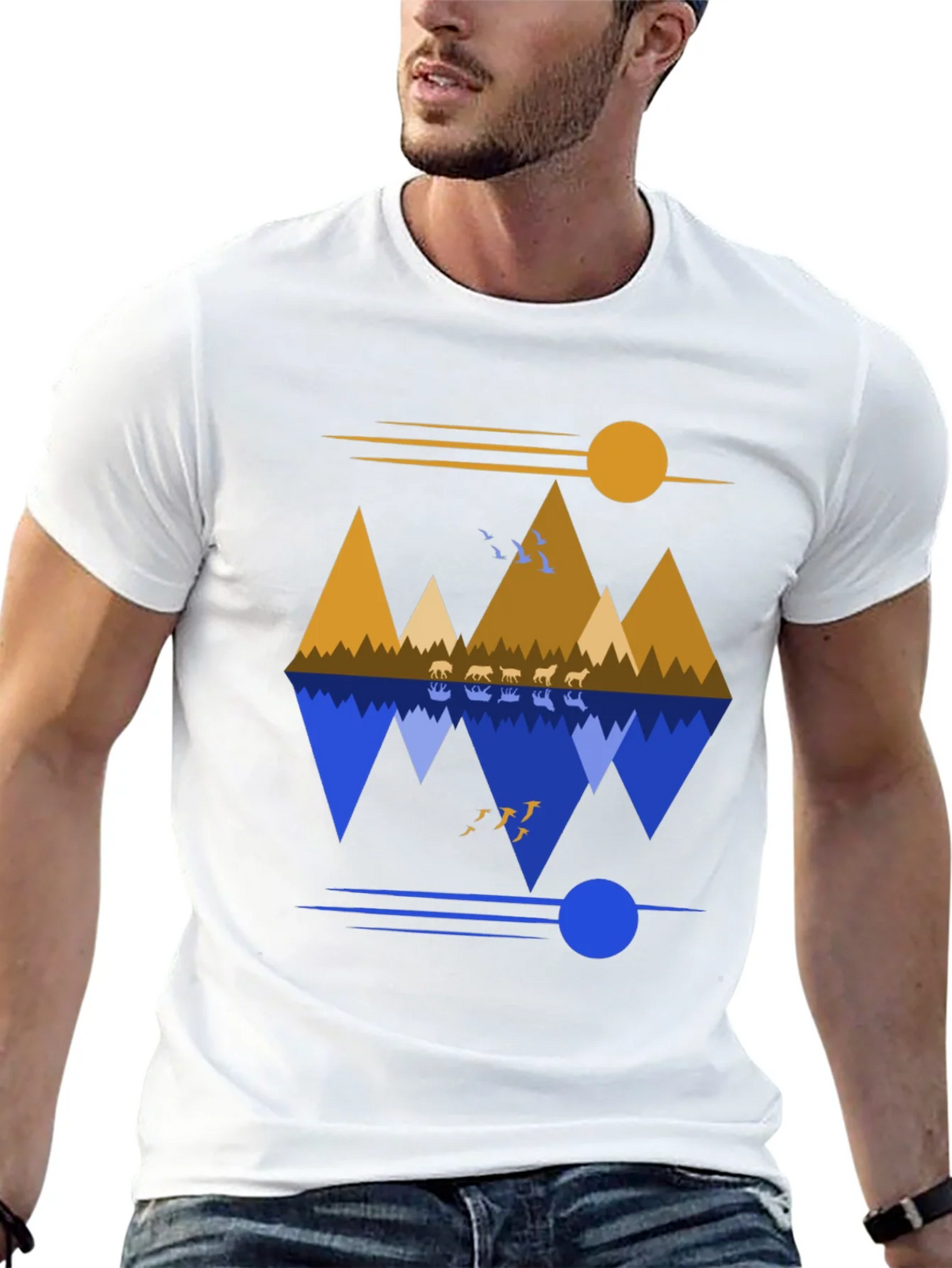 Mountain Reflection Graphic Tee - Nature Inspired Design product image 12