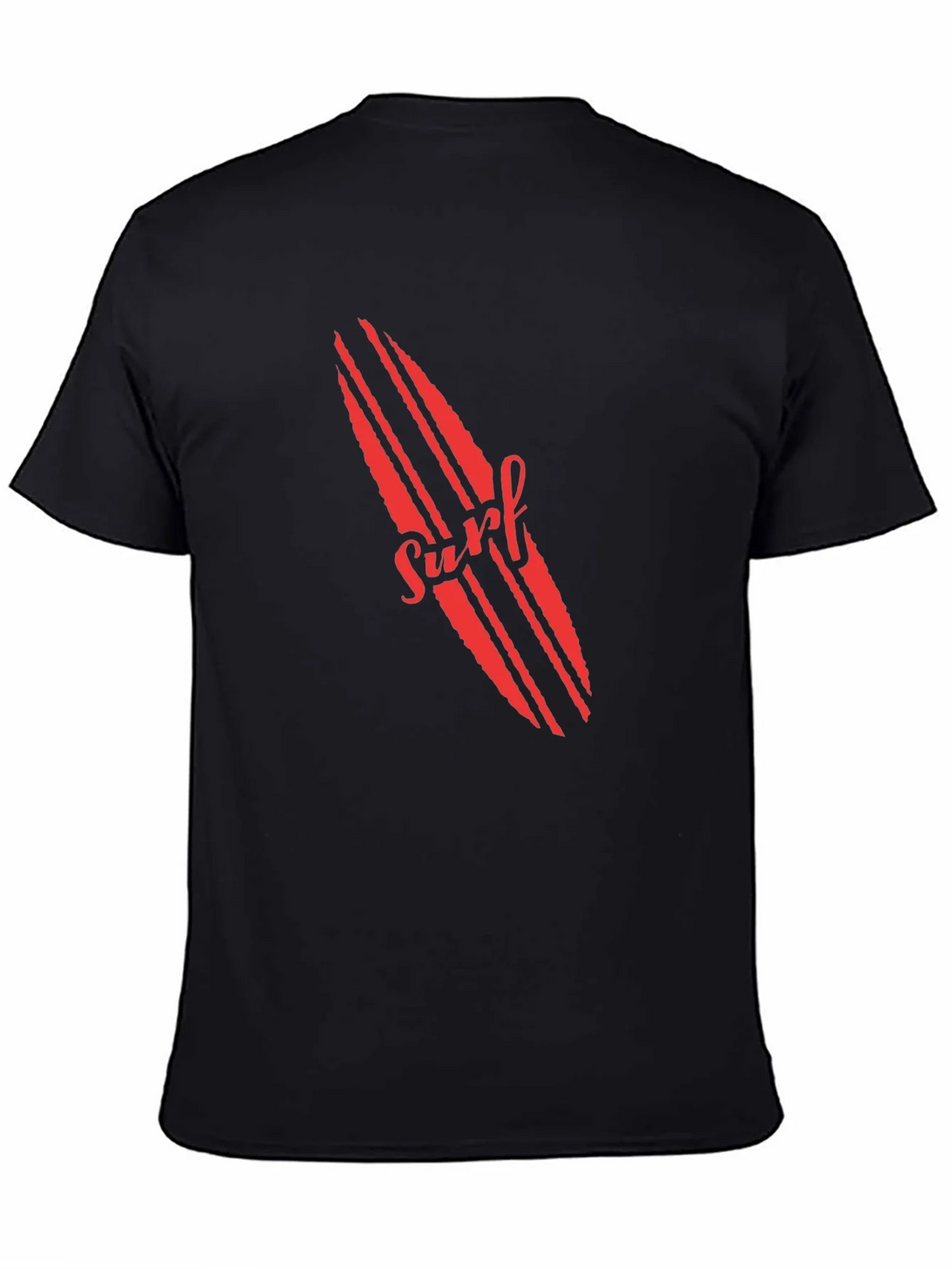 Surfboard Graphic Tee - Red Print on Black product image 4