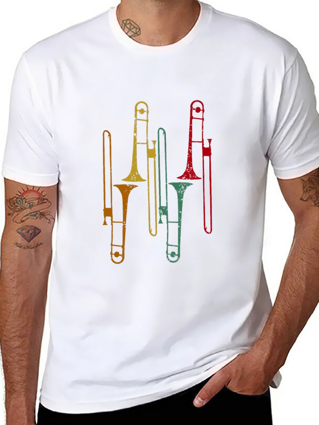 Retro Trombone Graphic Tee - Black product image 6