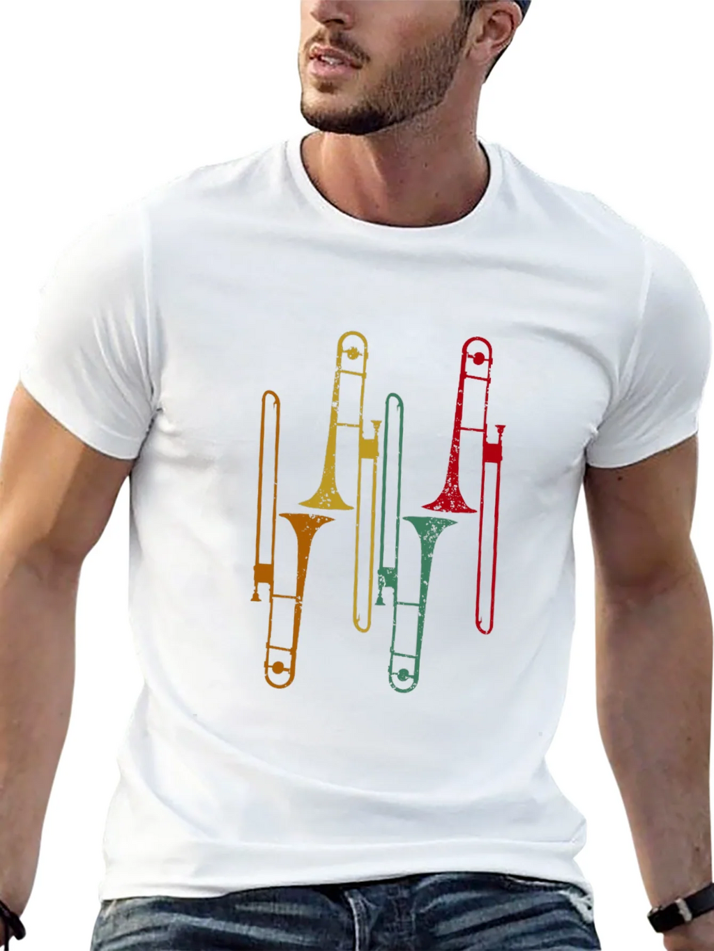 Retro Trombone Graphic Tee - Black product image 11