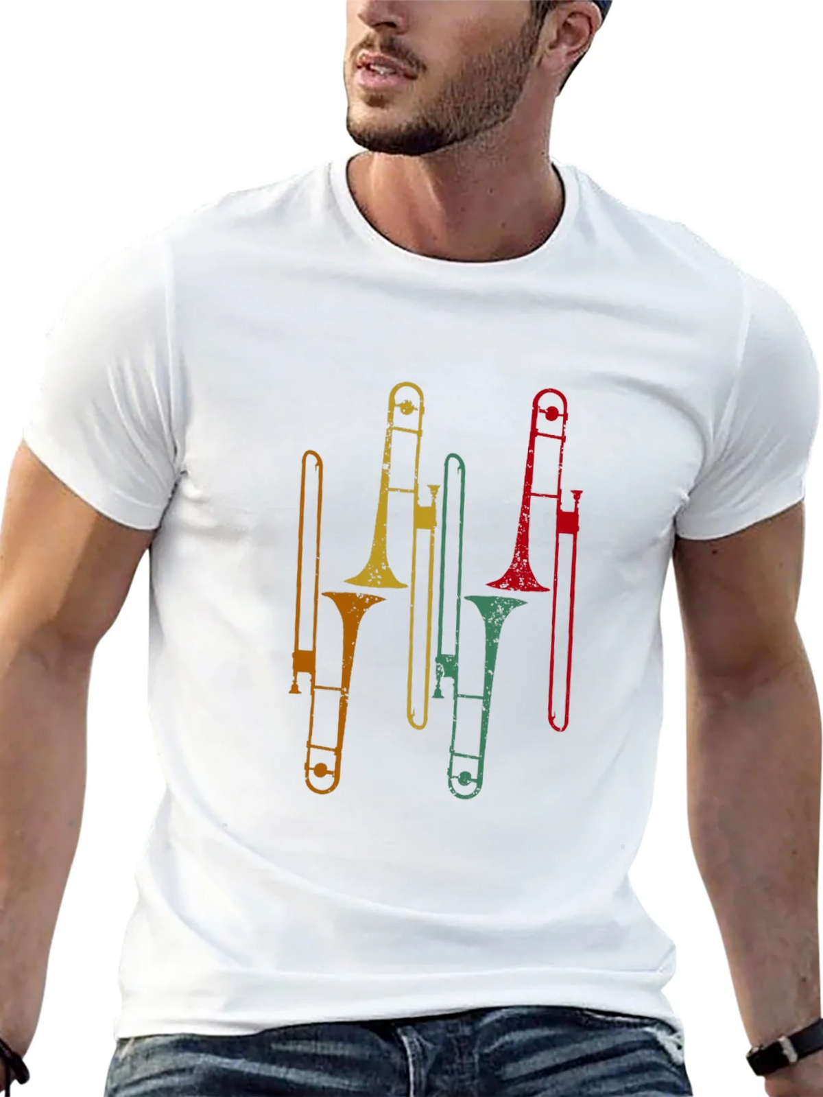 Retro Trombone Graphic Tee - Black product image 11
