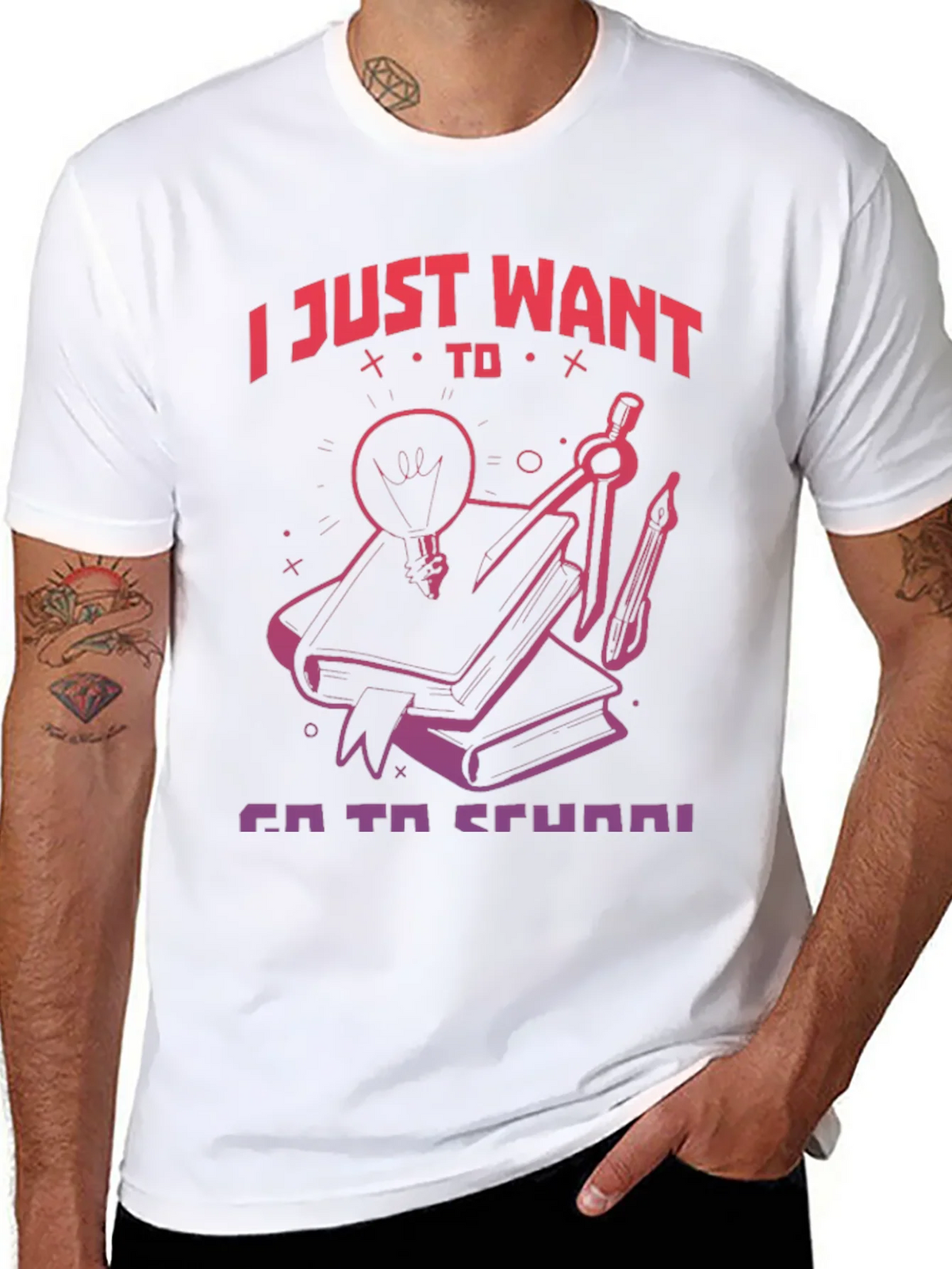 I Just Want To Go To School T-Shirt product image 7