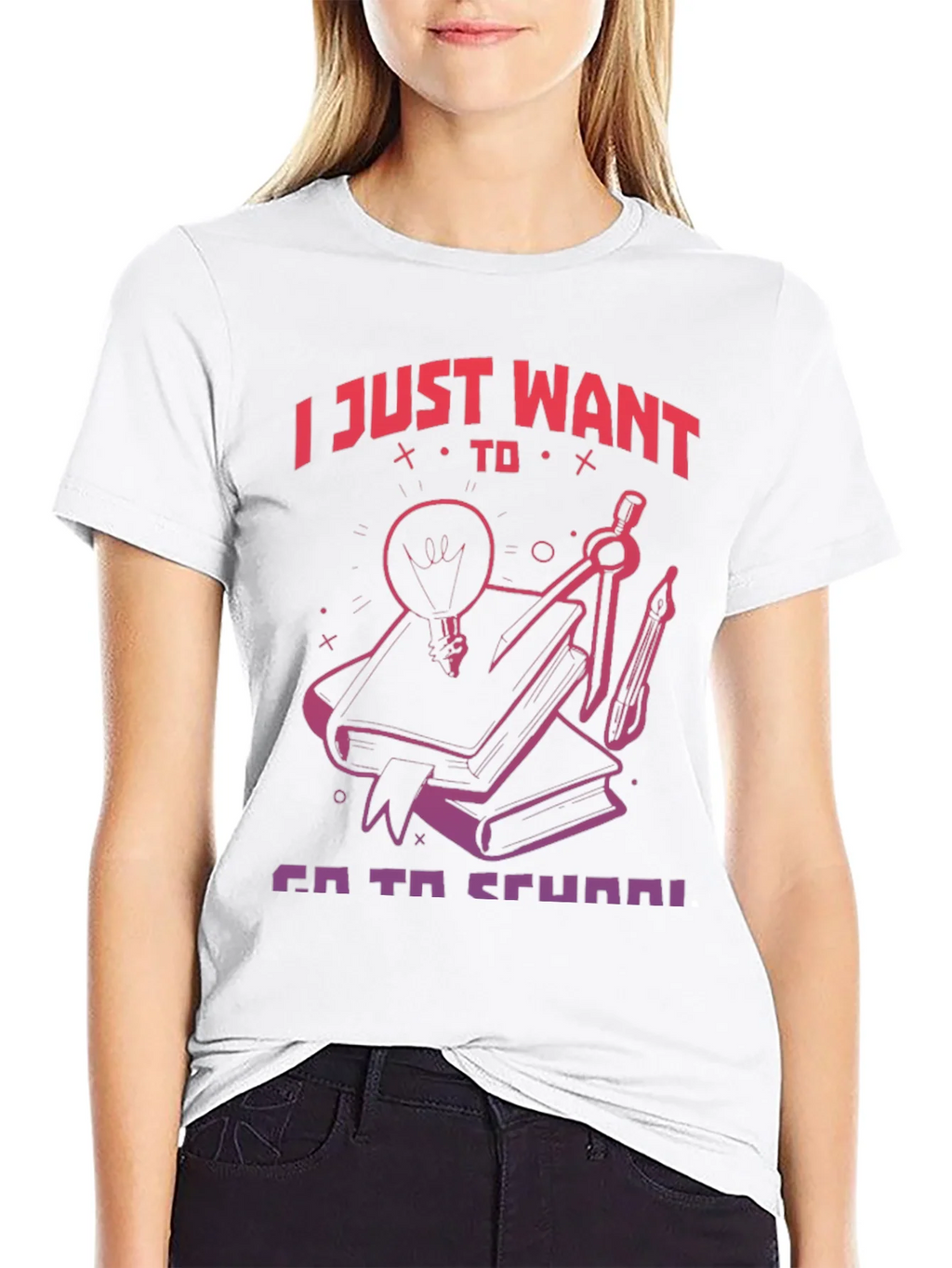 I Just Want To Go To School T-Shirt product image 8
