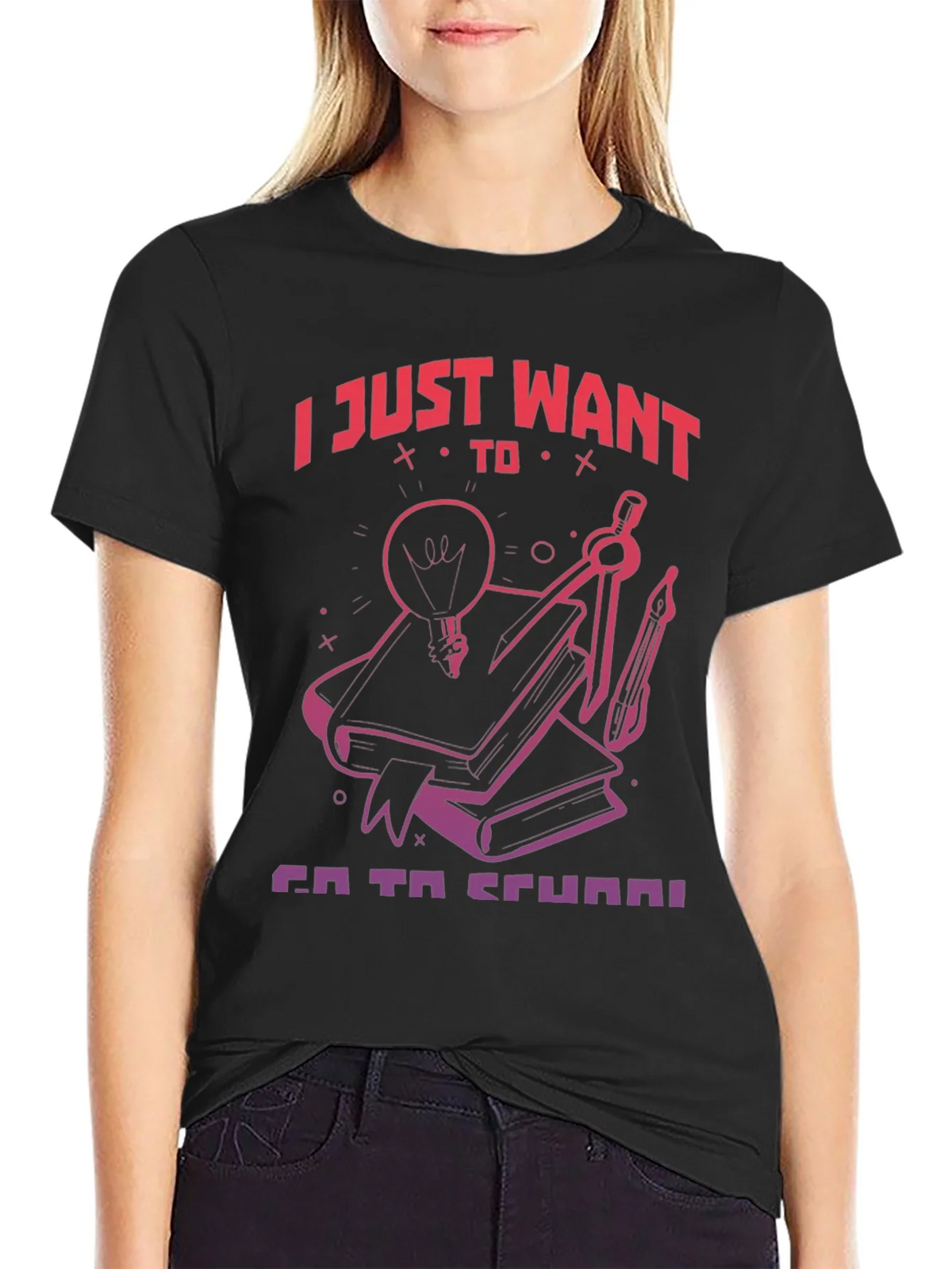 I Just Want To Go To School T-Shirt product image 2