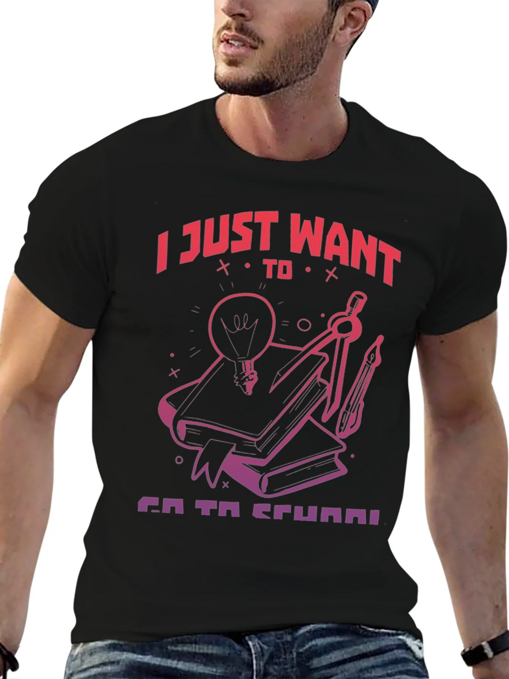 I Just Want To Go To School T-Shirt product image 6