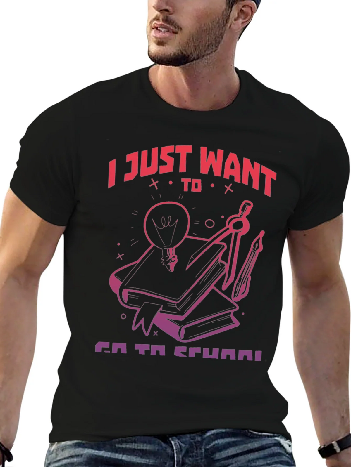 I Just Want To Go To School T-Shirt product image 6