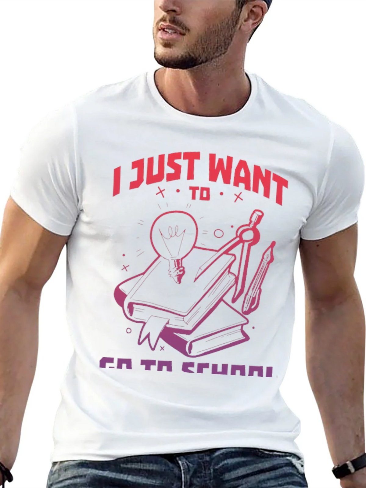 I Just Want To Go To School T-Shirt product image 12