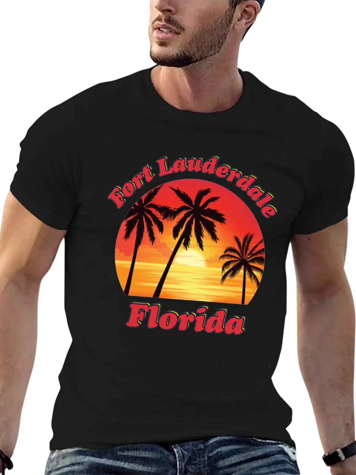 Fort Lauderdale Florida T-Shirt Sunset Palm Tree Tee product image 5
