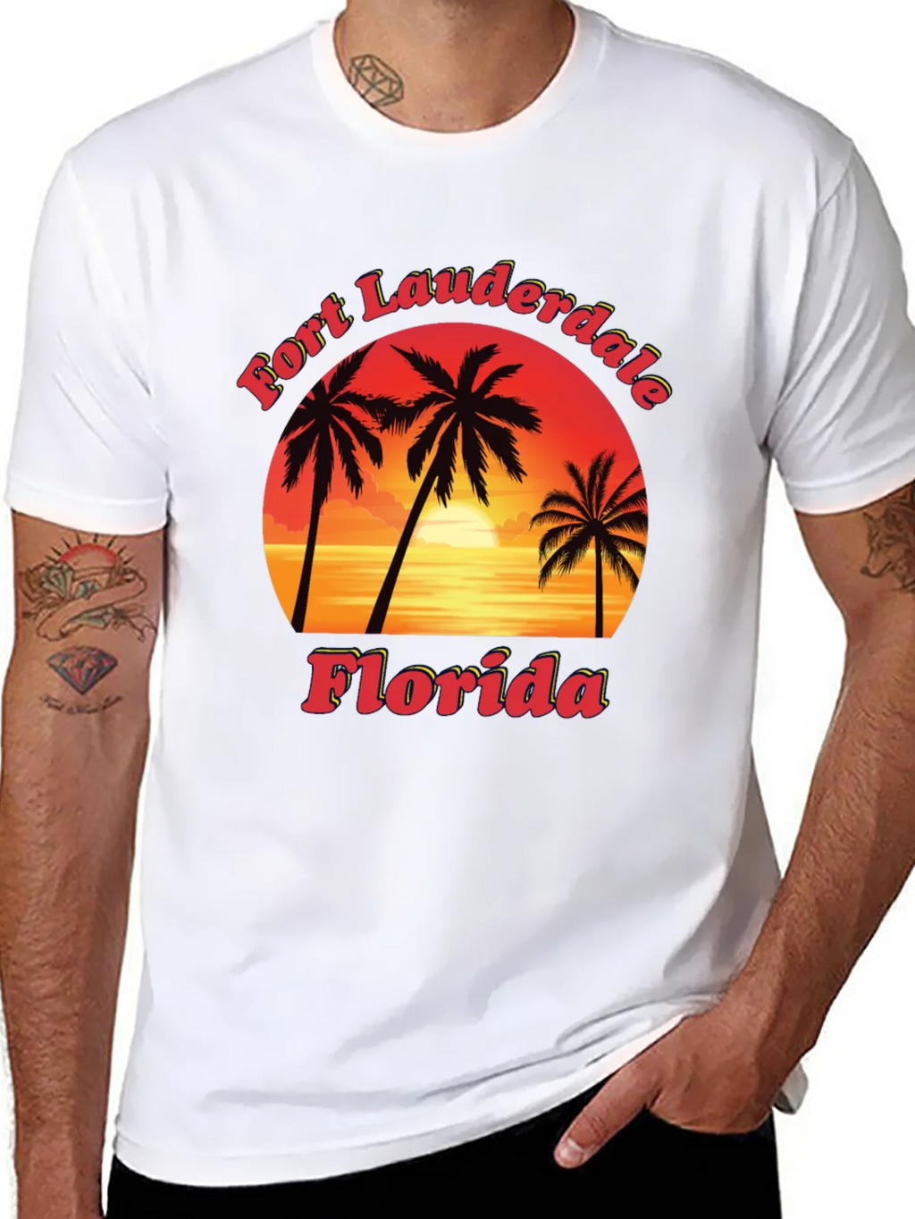 Fort Lauderdale Florida T-Shirt Sunset Palm Tree Tee product image 6