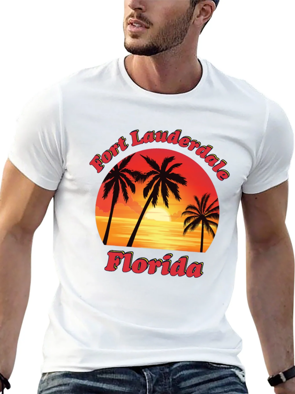 Fort Lauderdale Florida T-Shirt Sunset Palm Tree Tee product image 8