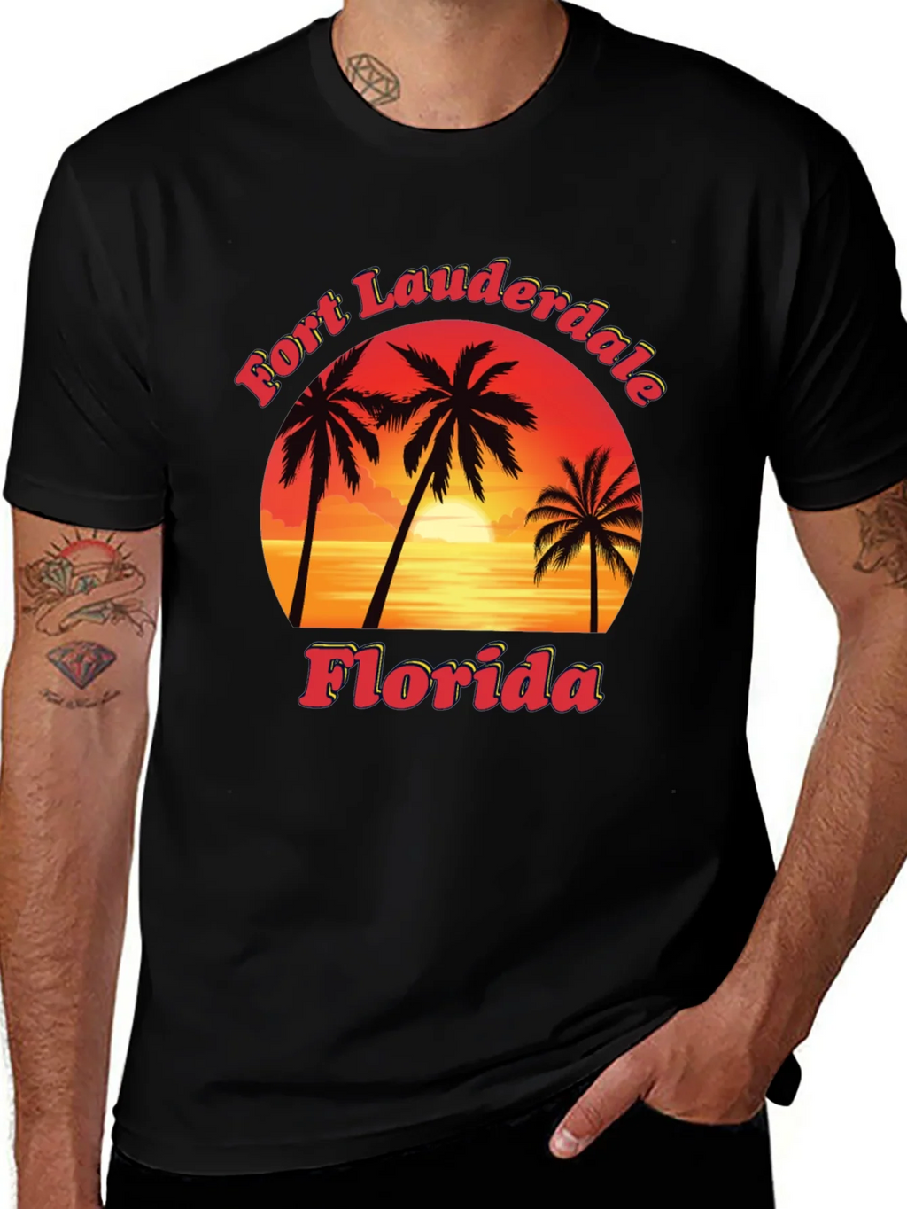 Fort Lauderdale Florida T-Shirt Sunset Palm Tree Tee product image 1