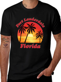 Fort Lauderdale Florida T-Shirt Sunset Palm Tree Tee product image 1