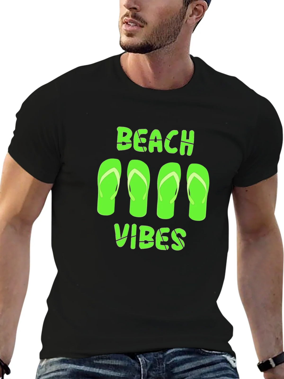 Beach Vibes Graphic Tee - Black Casual T-Shirt product image 6