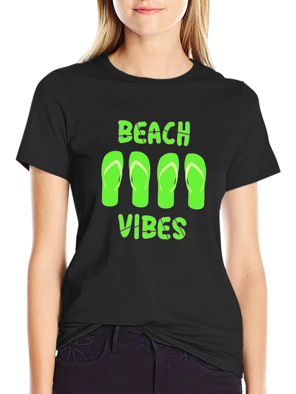 Beach Vibes Graphic Tee - Black Casual T-Shirt product image 2
