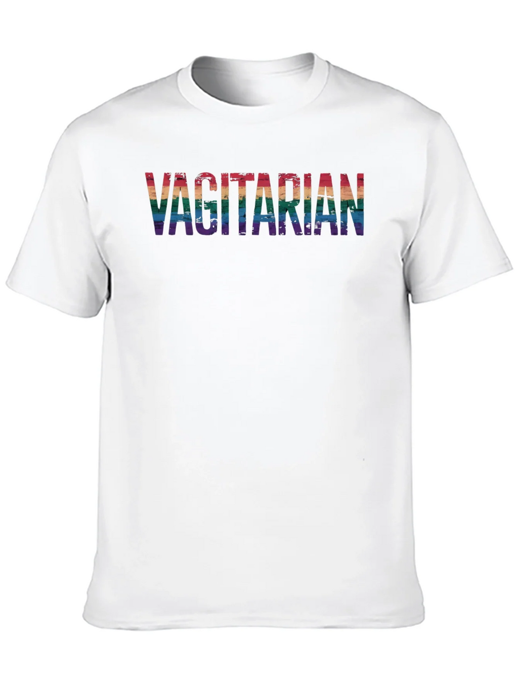 Vagitarian Pride Tee - Rainbow Letters Black Cotton product image 9