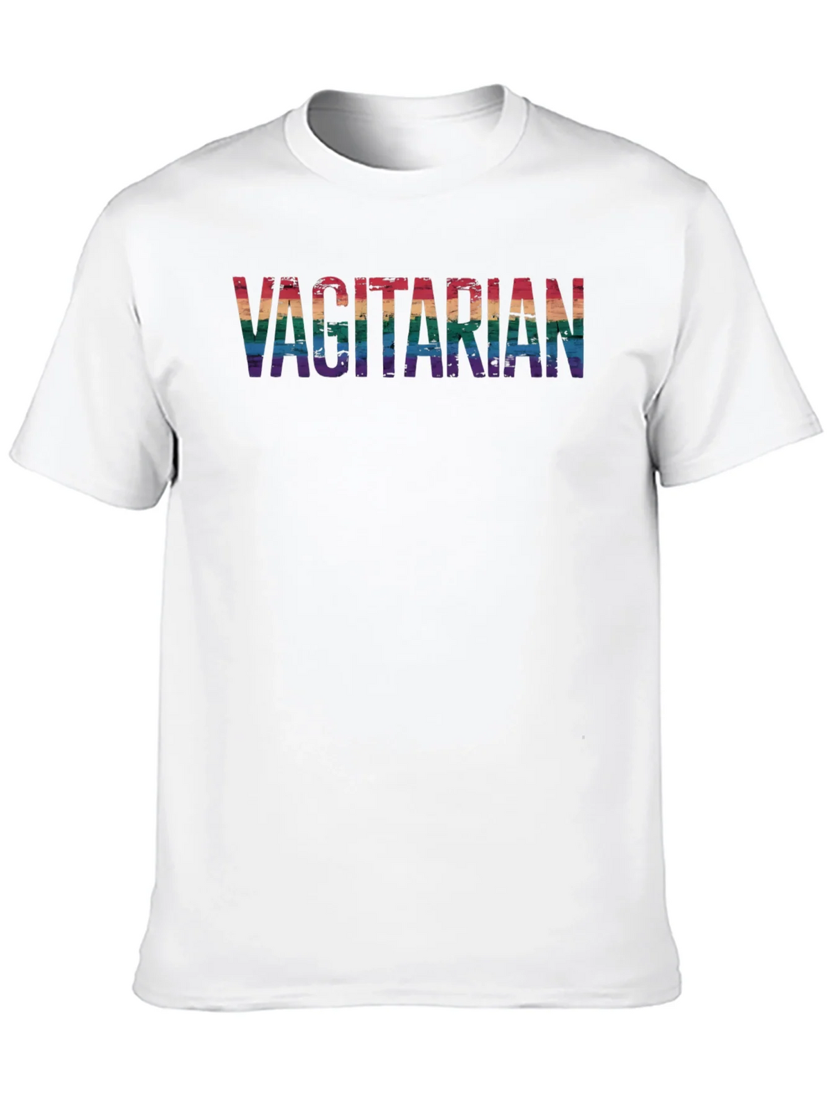 Vagitarian Pride Tee - Rainbow Letters Black Cotton product image 9