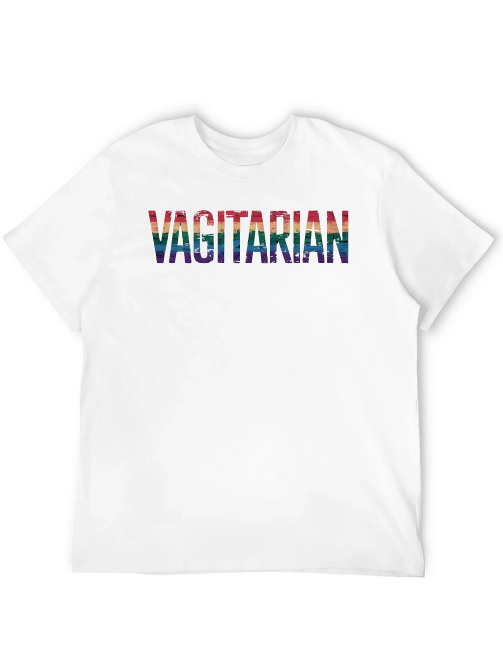 Vagitarian Pride Tee - Rainbow Letters Black Cotton product image 11
