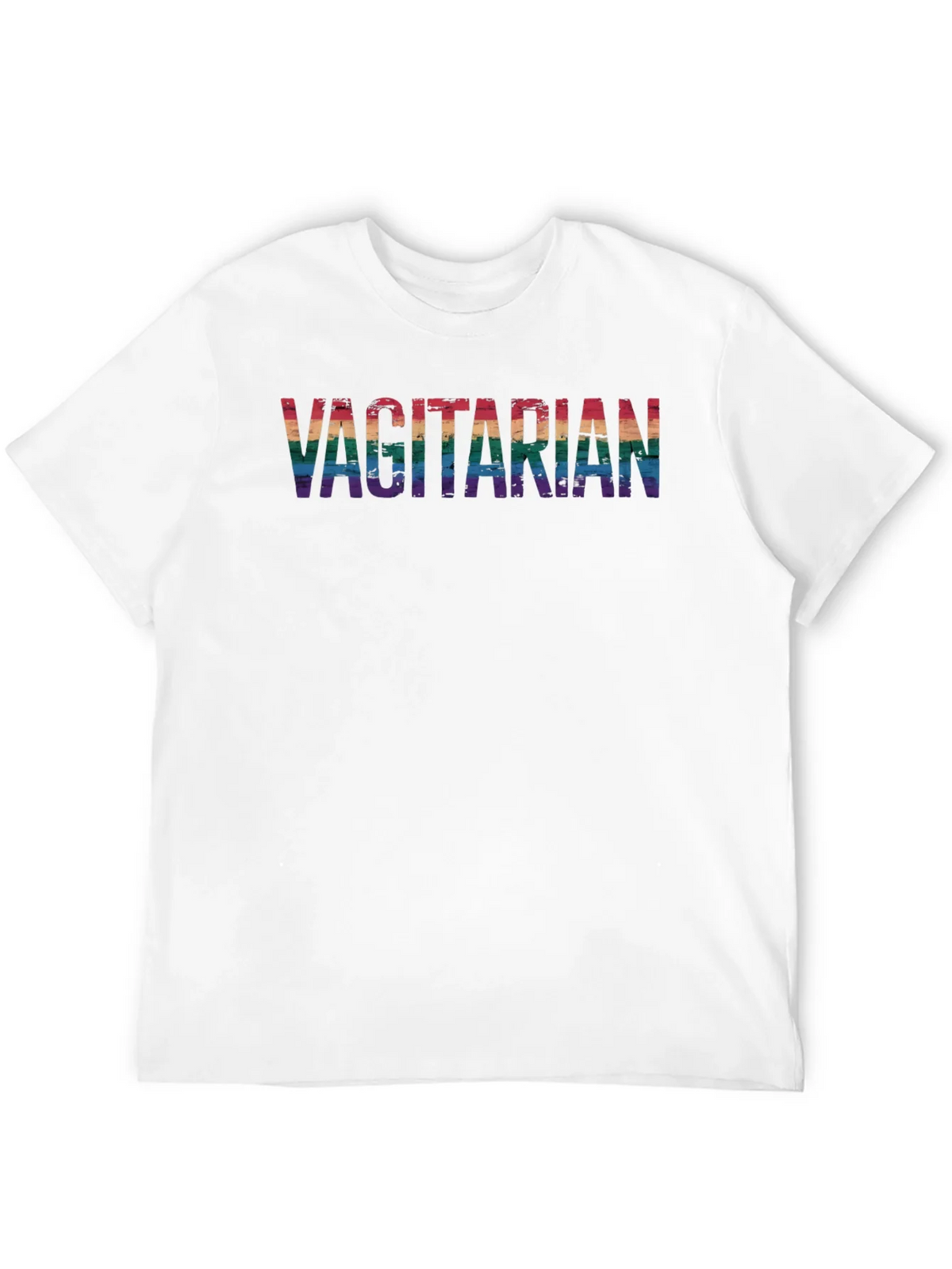 Vagitarian Pride Tee - Rainbow Letters Black Cotton product image 11