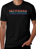 Vagitarian Pride Tee - Rainbow Letters Black Cotton product image 1