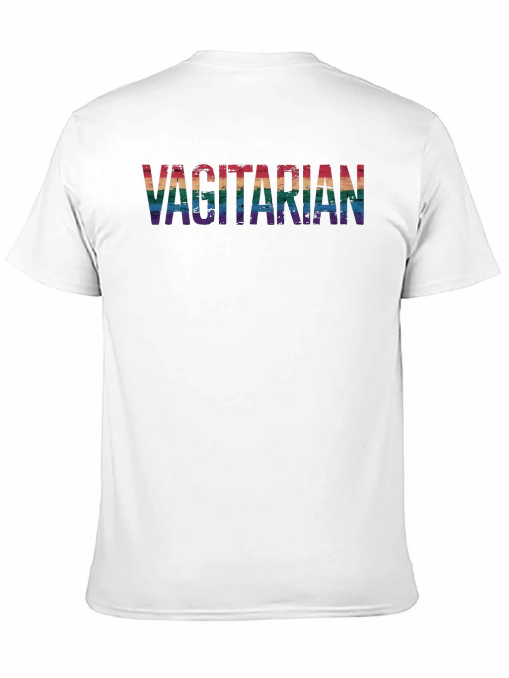 Vagitarian Pride Tee - Rainbow Letters Black Cotton product image 10